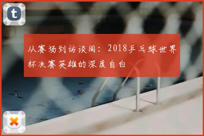 从赛场到访谈间：2018乒乓球世界杯决赛英雄的深度自白